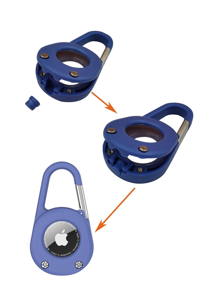 جراب Airtag لسلسلة مفاتيح جهاز تتبع Airtag من Apple، مزود بحلقة تعليق، جراب واقٍ، حامل مقاوم للماء، غطاء لجهاز تتبع الموقع، قفل آمن، جراب سلسلة مفاتيح من الألومنيوم للأمتعة وعلامات الحقائب. - Image 3